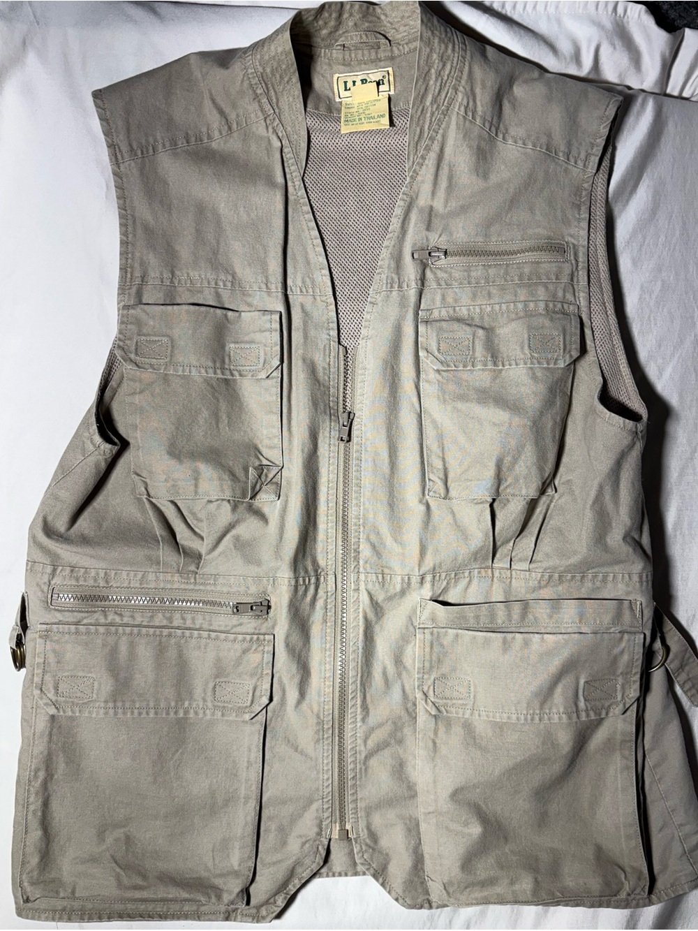 L.L. Bean Men's Utility Vest in Light Khaki